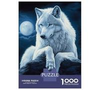 Rompecabezas para Adolescentes De 1000 Piezas White Wolf Under Moonlight Rompecabezas para Adultos Juguetes Antiestrés Regalo De Cumpleaños Cumpleaños 52x38cm/1000pcs