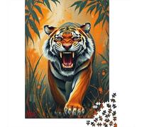 Rompecabezas para Adolescentes De 1000 Piezas Wild Tiger Roar Art Print Rompecabezas para Adultos Juegos Relajantes Desafío Difícil Cumpleaños Y Navidad 70x50cm/1000pcs