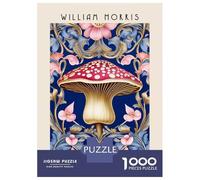 Rompecabezas para Adolescentes De 1000 Piezas William Morris Mushroom Rompecabezas para Adultos Juego Práctico Mejora La Memoria Gran Regalo para Jugar 38x26cm/1000pcs