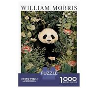 Rompecabezas para Adolescentes De 1000 Piezas William Morris Panda Floral Exhibition Rompecabezas para Adultos Juego De Ingenio Decoración De Pared Difícil Y Desafiante 70x50cm/1000pcs