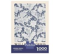 Rompecabezas para Adolescentes De 1000 Piezas William Morris Wallflower Floral Blue Rompecabezas para Adultos Juegos Familiares Desafío Difícil Regalos De Cumpleaños Y Únicos 70x50cm/1000pcs