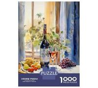 Rompecabezas para Adolescentes De 1000 Piezas Wine Glass Still Life Painting Rompecabezas para Adultos Juegos Relajantes Decoración del Hogar 52x38cm/1000pcs