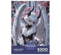 Rompecabezas para Adolescentes De 1000 Piezas Winged Anime Girl with Horns in Winter Rompecabezas para Adultos Juego Práctico Una Obra De Arte Cumpleaños 70x50cm/1000pcs