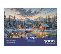 Rompecabezas para Adolescentes De 1000 Piezas Winter Cabin Retreat Rompecabezas para Adolescentes Juegos Relajantes para La Diversión Familiar Juego Desafiante Regalos 52x38cm/1000pcs