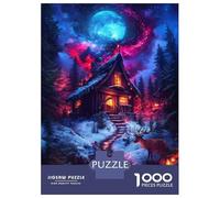 Rompecabezas para Adolescentes De 1000 Piezas Winter Cabin Under A Cosmic Sky Rompecabezas para Adolescentes Juegos Relajantes para La Diversión Familiar Juego Desafiante Regalos 70x50cm/1000pcs