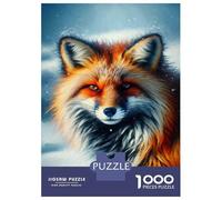 Rompecabezas para Adolescentes De 1000 Piezas Winter Fox Art Print Rompecabezas para Adolescentes Juegos Relajantes Decoración Perfecta Regalos De Cumpleaños Y Únicos 38x26cm/1000pcs