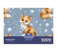Rompecabezas para Adolescentes De 1000 Piezas Winter Foxes Illustration Rompecabezas para Adultos Juegos Relajantes Desafío Difícil Cumpleaños Y Navidad 38x26cm/1000pcs