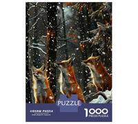 Rompecabezas para Adolescentes De 1000 Piezas Winter Foxes in Snowy Forest Rompecabezas para Adultos Juego Familiar Difícil Difícil Cumpleaños Y Navidad 38x26cm/1000pcs
