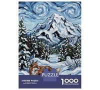 Rompecabezas para Adolescentes De 1000 Piezas Winter Landscape with Fox and Birds Rompecabezas para Adultos Juegos Relajantes Regalos De Cumpleaños para Amigos Y Familiares 52x38cm/1000pcs