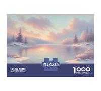 Rompecabezas para Adolescentes De 1000 Piezas Winter Landscape with Snowy Trees Rompecabezas para Adultos Juegos Relajantes Corte De Precisión Diversión En Casa Actividades, 38x26cm/1000pcs