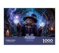Rompecabezas para Adolescentes De 1000 Piezas Wizard Cat Casting Magic Rompecabezas para Adultos Juegos Divertidos Decoración De Pared 70x50cm/1000pcs