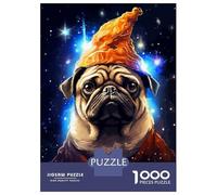 Rompecabezas para Adolescentes De 1000 Piezas Wizard Pug Cute Pixel Art Rompecabezas para Adultos Juguete Decoración De Pared para Diversión Familiar Desafiante De Completar 38x26cm/1000pcs