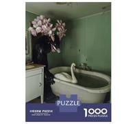 Rompecabezas para Adolescentes De 1000 Piezas Wolf and Swan in Bathroom Rompecabezas para Adultos Juguetes De Bricolaje Una Obra De Arte Diversión En Casa Actividades, 70x50cm/1000pcs