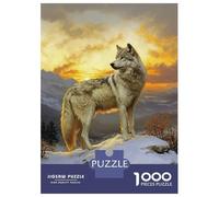 Rompecabezas para Adolescentes De 1000 Piezas Wolf at Sunset Rompecabezas para Adultos Juegos Relajantes Regalos para Mujeres Regalos De Juegos Desafiantes 52x38cm/1000pcs