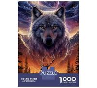 Rompecabezas para Adolescentes De 1000 Piezas Wolf Deer Fantasy Landscape Rompecabezas para Adultos Juegos Relajantes Una Obra De Arte Cumpleaños 70x50cm/1000pcs