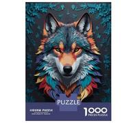 Rompecabezas para Adolescentes De 1000 Piezas Wolf Face Rompecabezas para Adultos Juegos Divertidos Decoración De Pared 52x38cm/1000pcs