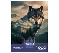 Rompecabezas para Adolescentes De 1000 Piezas Wolf Forest Husky Dog Rompecabezas para Adultos Juguetes Antiestrés Regalo De Cumpleaños para Cumpleaños, Navidad 52x38cm/1000pcs