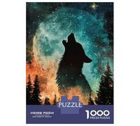 Rompecabezas para Adolescentes De 1000 Piezas Wolf Howling at The Moon Rompecabezas para Adultos Juego De Ingenio Difícil Difícil Cumpleaños Y Navidad 70x50cm/1000pcs