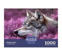 Rompecabezas para Adolescentes De 1000 Piezas Wolf in Purple Heather Field Rompecabezas para Adultos Juguetes De Bricolaje Análisis Y Lógica Regalo De Cumpleaños, Regalos, 52x38cm/1000pcs