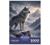 Rompecabezas para Adolescentes De 1000 Piezas Wolf on Mountain Peak Rompecabezas para Adultos Juegos Familiares Análisis Y Lógica Cumpleaños Y Navidad 52x38cm/1000pcs
