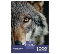 Rompecabezas para Adolescentes De 1000 Piezas Wolf Portrait Close-Up Rompecabezas Juguetes DIY Alivia El Estrés Interacción Entre Padres E Hijos 38x26cm/1000pcs