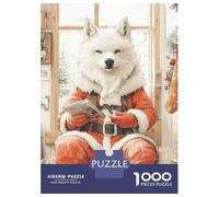 Rompecabezas para Adolescentes De 1000 Piezas Wolf Santa on Toilet Rompecabezas para Adultos Juegos Relajantes Mejora La Memoria Desafiante De Completar 52x38cm/1000pcs