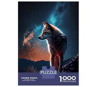 Rompecabezas para Adolescentes De 1000 Piezas Wolf Under The Milky Way Rompecabezas para Adultos Juegos Divertidos Una Obra De Arte Regalos De Cumpleaños Y Únicos 38x26cm/1000pcs
