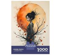Rompecabezas para Adolescentes De 1000 Piezas Woman from The Tree Under A Full Moon Rompecabezas para Adultos Juego De Ingenio Una Obra De Arte Actividades Divertidas En Casa 38x26cm/1000pcs