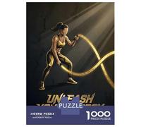 Rompecabezas para Adolescentes De 1000 Piezas Woman with Battle Ropes Rompecabezas Juguetes DIY Alivia El Estrés Interacción Entre Padres E Hijos 38x26cm/1000pcs