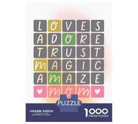 Rompecabezas para Adolescentes De 1000 Piezas Wordle Mothers Day Rompecabezas para Adultos Juegos Divertidos Desafío Difícil Regalo De Cumpleaños, Regalos, 38x26cm/1000pcs
