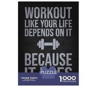 Rompecabezas Para Adolescentes De 1000 Piezas Workout Like Your Life Depends On It, Gym Motivation Rompecabezas Para Adultos Juegos Familiares Desafío Difícil Regalos De Cumpleaños Y Únicos 38x26cm/10