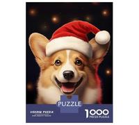 Rompecabezas para Adolescentes De 1000 Piezas Xmas Corgi Wall Art Rompecabezas para Adultos Juego De Ingenio para Mejorar La Memoria Actividades Divertidas En Casa 70x50cm/1000pcs