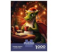 Rompecabezas para Adolescentes De 1000 Piezas Xmas Dragon Tea Rompecabezas para Adultos Juegos Relajantes Análisis Y Lógica Difícil Y Desafiante 52x38cm/1000pcs
