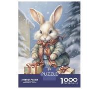 Rompecabezas para Adolescentes De 1000 Piezas Xmas Rabbit for Kids Rompecabezas Juguetes Antiestrés Corte De Precisión Cumpleaños 70x50cm/1000pcs