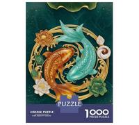 Rompecabezas para Adolescentes De 1000 Piezas Yin Yang Koi Fish Art Rompecabezas para Adultos Juegos Relajantes Regalos para Mujeres Ayuda A Ejercitar El Cerebro 38x26cm/1000pcs