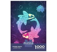 Rompecabezas para Adolescentes De 1000 Piezas Yin Yang Koi Fish with Lotus Rompecabezas para Adultos Juguetes Antiestrés Arte De Pared Regalos De Cumpleaños Y Únicos 52x38cm/1000pcs