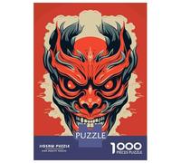 Rompecabezas para Adolescentes De 1000 Piezas Yokai Oni Japanese Mask Rompecabezas para Adolescentes Juegos Relajantes Decoración Cumpleaños 52x38cm/1000pcs