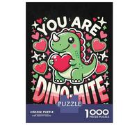 Rompecabezas Para Adolescentes De 1000 Piezas You Are Dino-Mite - Cute Dinosaur Valentines Day Rompecabezas Para Adultos Juguetes De Bricolaje Una Obra De Arte Diversión En Casa Actividades, 38x26cm/1