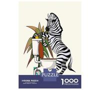 Rompecabezas para Adolescentes De 1000 Piezas Zebra Using The Toilet Rompecabezas para Adultos Juguetes Antiestrés Regalo De Cumpleaños para Cumpleaños, Navidad 38x26cm/1000pcs
