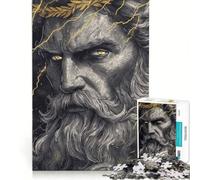 Rompecabezas para Adolescentes de 1000 Piezas Zeus Dios del Trueno Juego práctico Actividades Familiares Regalo Ideal para los Amantes de los Videojuegos 38x26cm