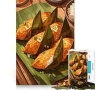 Rompecabezas para Adolescentes de 1000 Piezas Zongzi sobre Hoja de plátano Piezas de Ajuste preciso Juguete Divertido y silencioso para Jugar Ideal para cumpleaños Juego artístico (38x26cm)