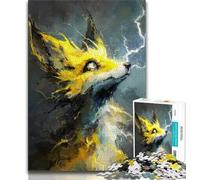 Rompecabezas para Adolescentes de 1000 Piezas, Zorro Amarillo, Juego Educativo Familiar con Piezas aleatorias Que se entrelazan, 38x26cm