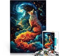 Rompecabezas para Adolescentes de 1000 Piezas Zorro cósmico Desafío difícil para aliviar el estrés Regalo de cumpleaños, Regalos 75x50cm