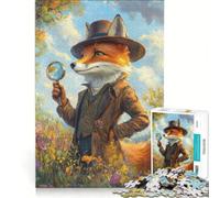 Rompecabezas para Adolescentes de 1000 Piezas Zorro Detective, Juegos relajantes, Actividades Divertidas para Hacer en casa, Juego con un Bonito diseño 38x26cm