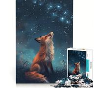 Rompecabezas para Adolescentes de 1000 Piezas Zorro en el Bosque, Juego práctico, Actividades Divertidas para Hacer en casa, con póster y Hoja de Preguntas a Juego 38x52cm