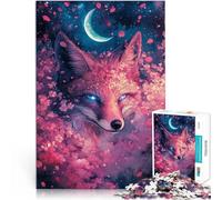Rompecabezas para Adolescentes de 1000 Piezas Zorro en Flor Juguete de desafío de Juego Educativo Regalo de Obra de Arte 75x50cm