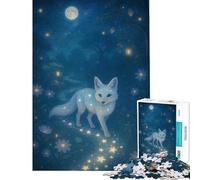 Rompecabezas para Adolescentes de 1000 Piezas Zorro Estrellado Bosque Encantado Juegos relajantes Juguetes educativos Regalos de Amigo Invisible Corte de precisión (Tamaño 38x26cm)