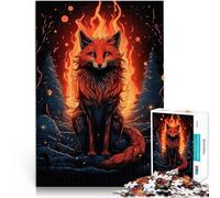 Rompecabezas para Adolescentes de 1000 Piezas Zorro Rojo Misterioso Juguetes de Entretenimiento Familiar Obra de Arte 38x26cm