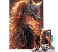 Rompecabezas para Adolescentes de 1000 Piezas Zorro Samurái Ángel Juego Familiar Juguetes Juegos Educativos Regalos para Mujeres Hombres y Toda la Familia (Tamaño 38x26cm)