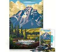 Rompecabezas para Adolescentes de 1000s con ilustración del Parque Nacional de Yellowstone Diseño de Corte preciso Diversión para Resolver Problemas Diversión Relajante Tiempo de diversión navideño